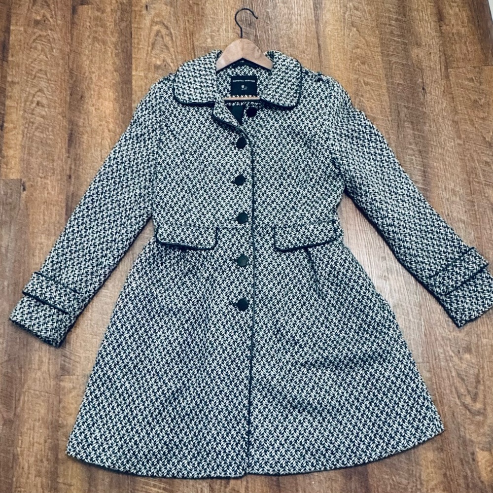 Elegant Black and White Women's Coat